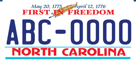 First in Freedom North Carolina License Plates