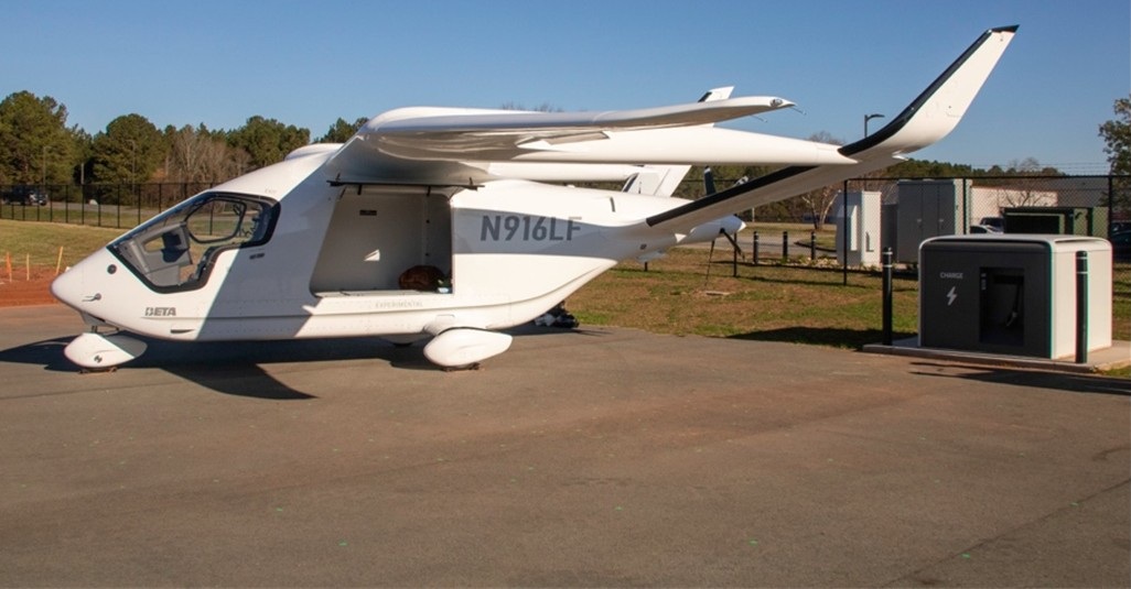 This is a photo of a battery powered aircraft.