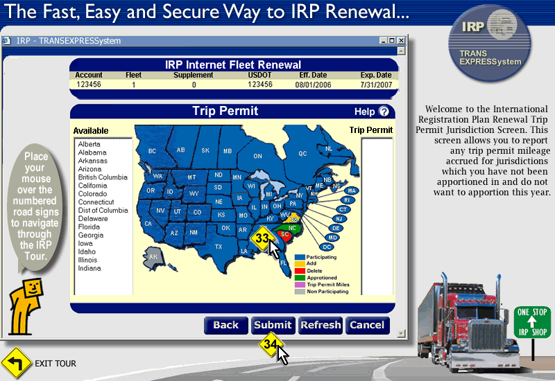NORTH CAROLINA DMV TRANSEXPRESSystem IRP RENEWAL VIRTUAL TOUR