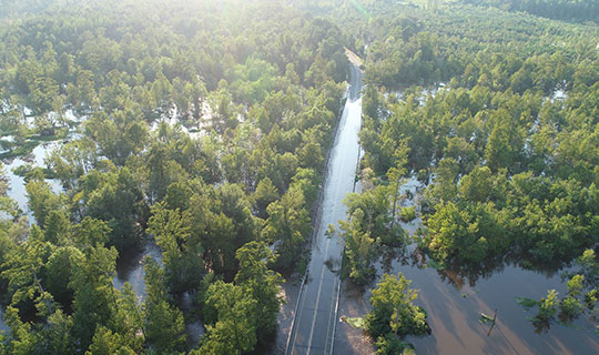 Flooded road