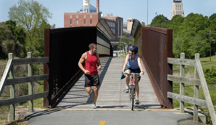 Bicyclists on the American Tobacco Trail