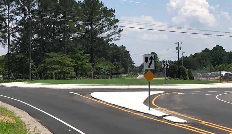 This roundabout on Carthage Road outside Lumberton was recently opened