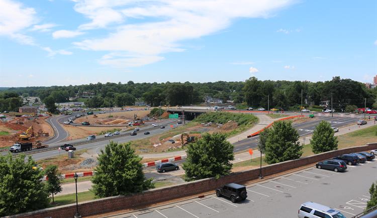 Workers are building a new interchange at Peters Creek Parkway