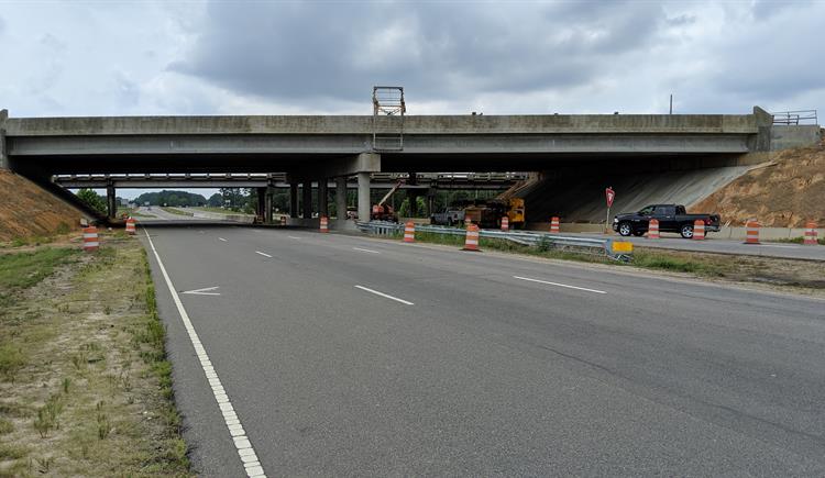 A new N.C. 59 bridge is under construction over U.S. 301 in Hope Mills
