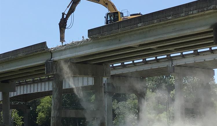 Contractor demolishes U.S. 701 North Bridge in Bladen County