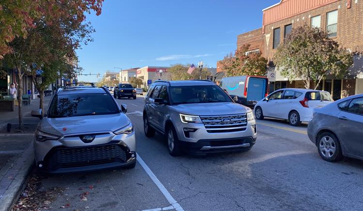 On-street parking on East Market Street