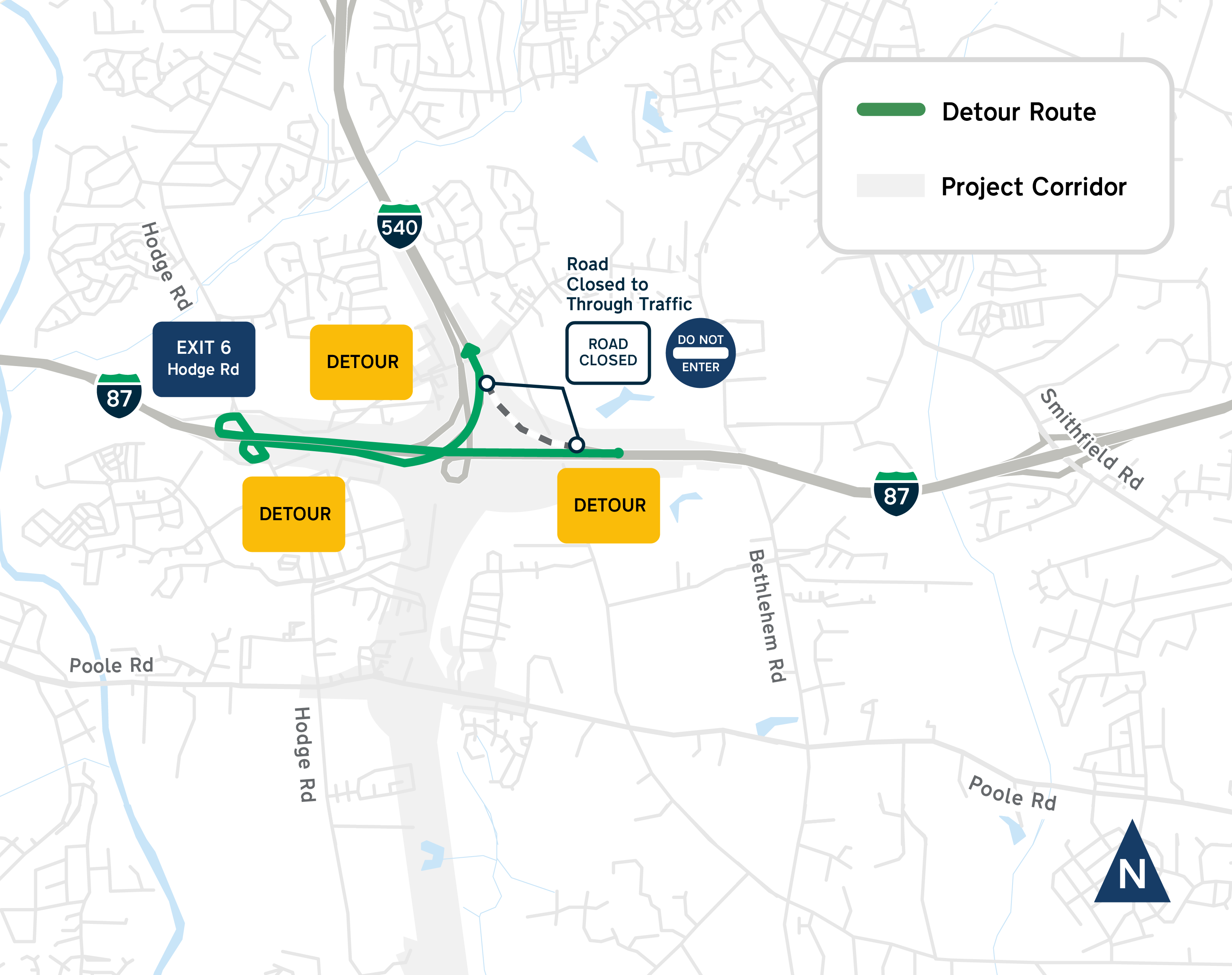 Detour route outlined for the I-87 Southbound Exit 7 closure