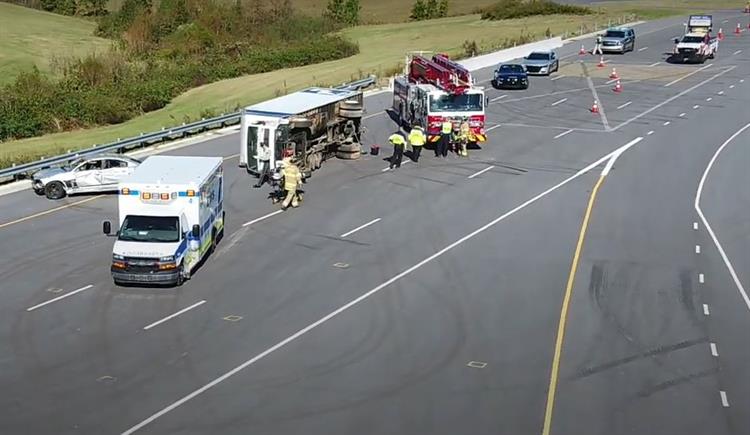 First responders practice responding to traffic incidents at NCDOT's new award-winning training track.