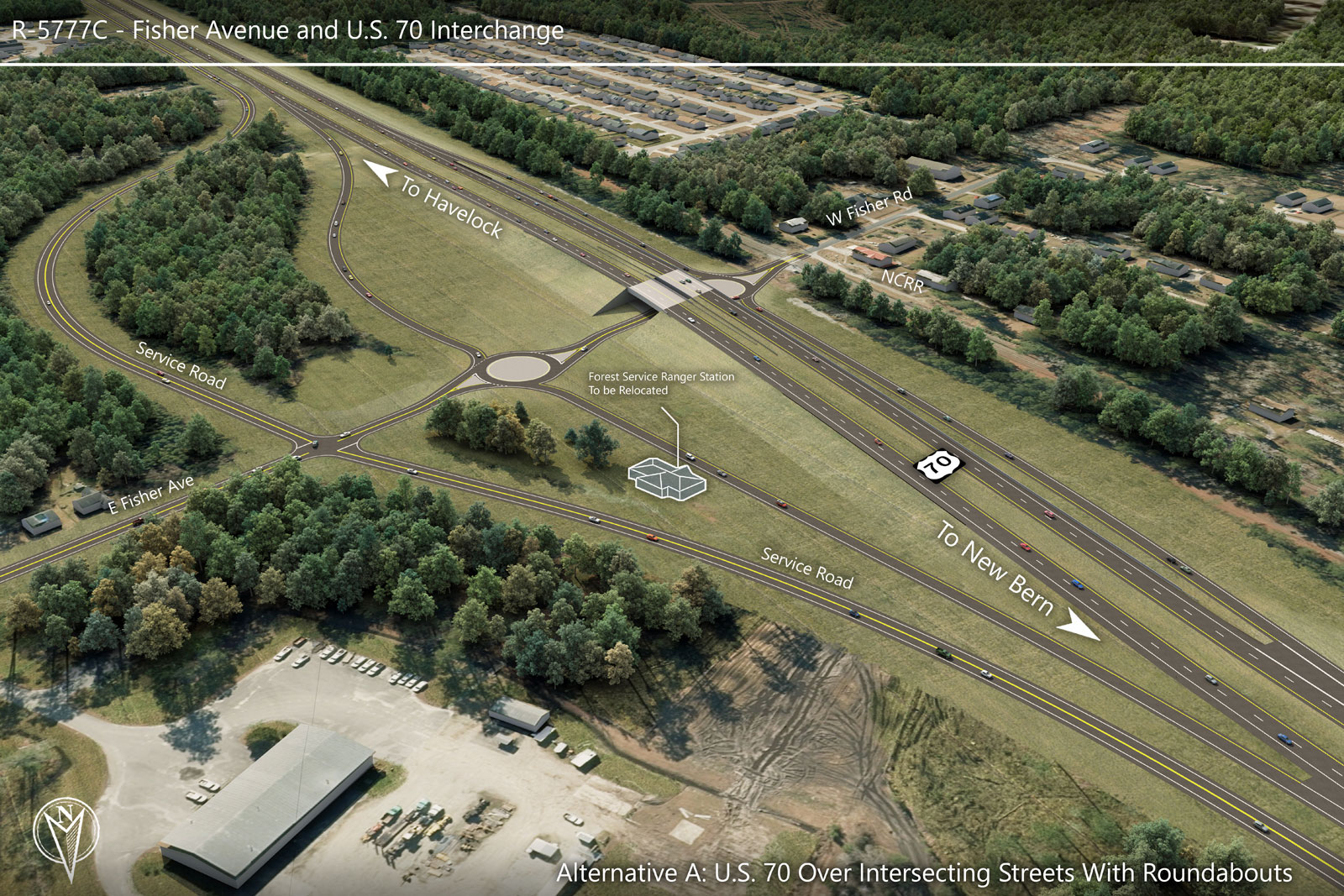 Preferred Alternative A — Fisher Avenue and U.S. 70 Interchange