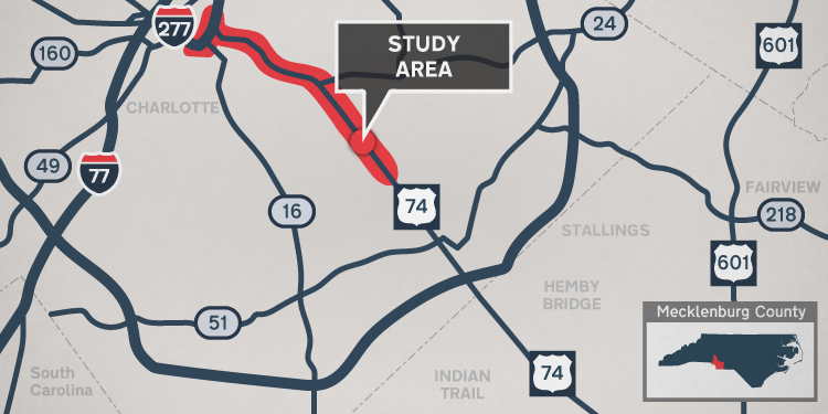 U.S. 74 Express Lanes - I-277 to Idlewild Road