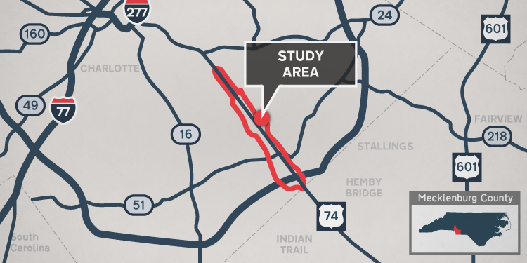 U.S. 74 Express Lanes - West of Idlewild Road to I-485